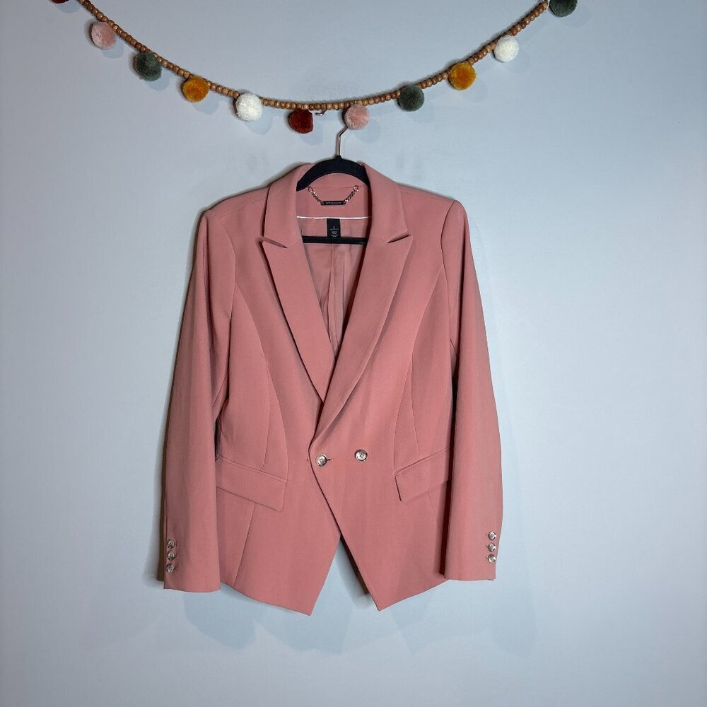 White House Black Market salmon pink blazer jacket